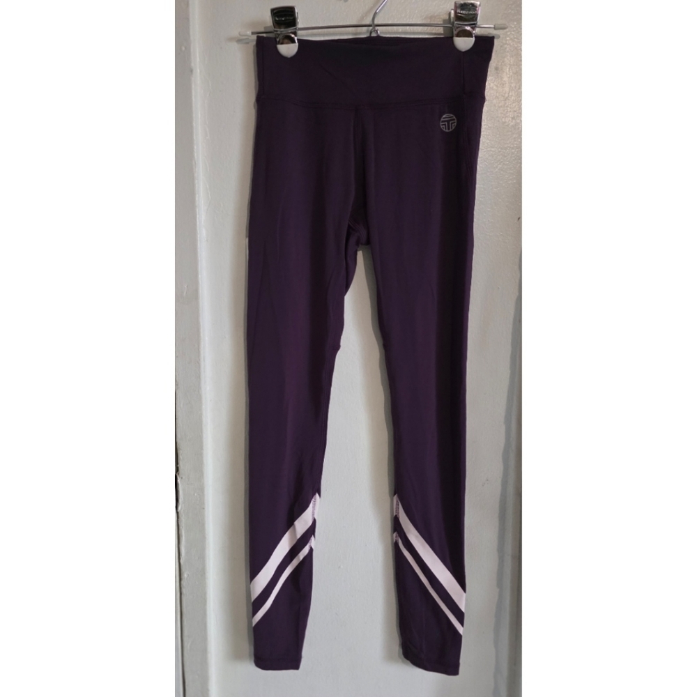 Tory Sport Purple Leggings with White Details